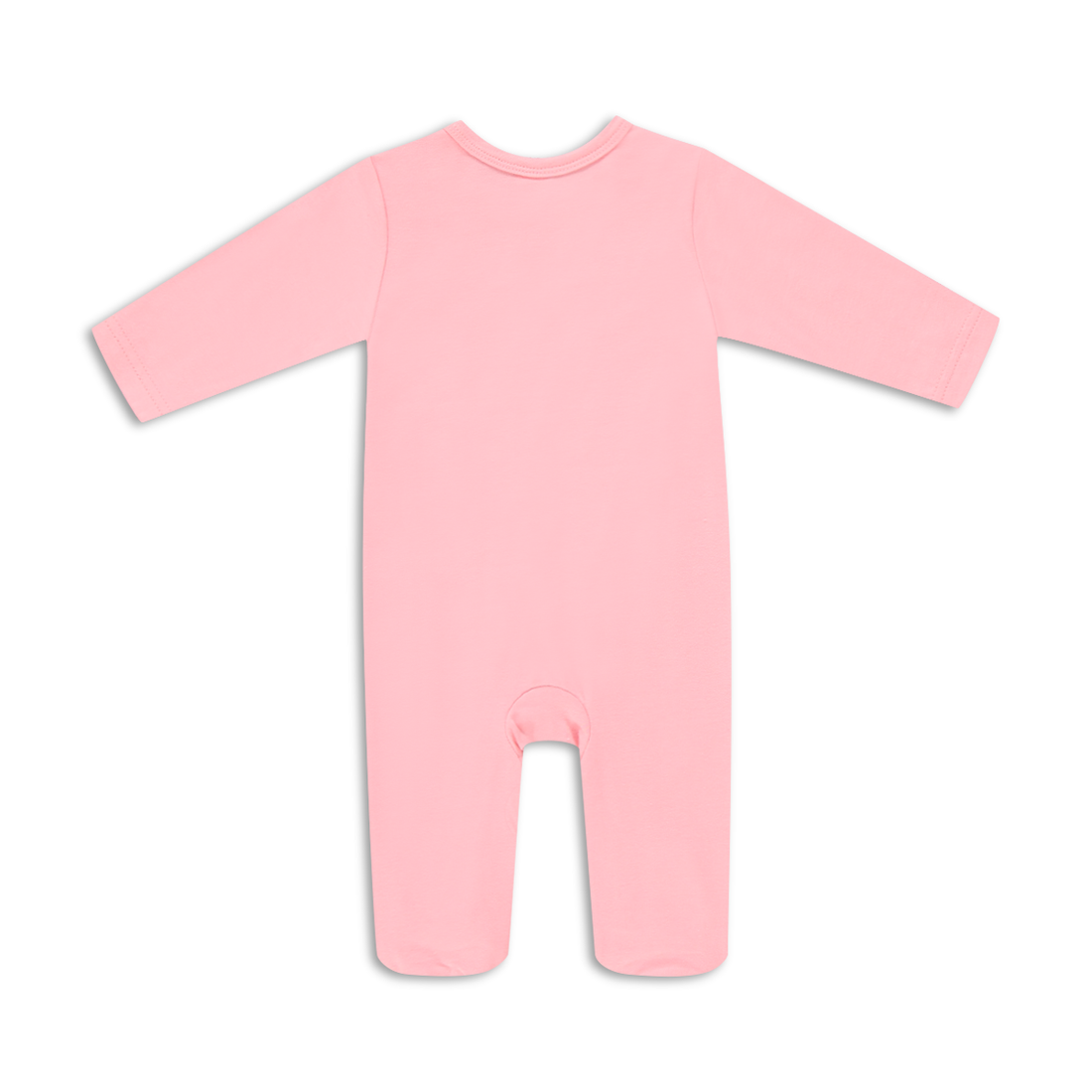 SALMON ROSE COTTON LYCRA PLAIN BABYGROW-LIGHT PINK-0-3 MTHS