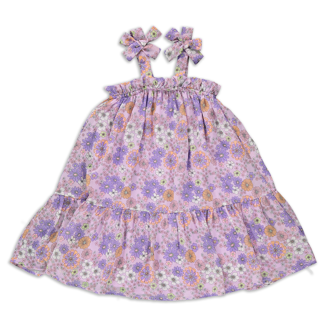 Floral Tent Dress Purple-LILAC-3-4 YRS