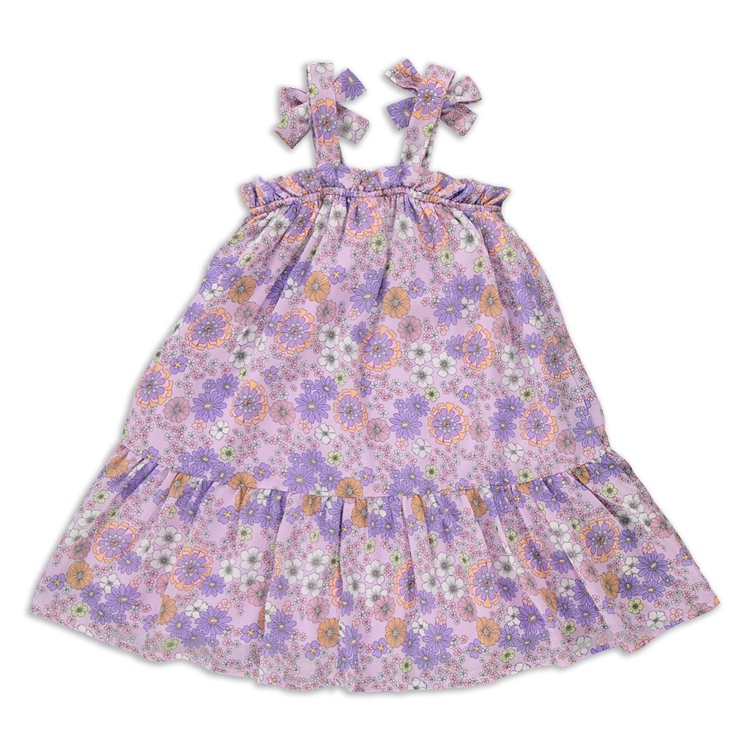 Floral Tent Dress Purple-LILAC-3-4 YRS