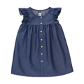 Denim Button Through Dress Dark Wash-INDIGO-2-3 YRS