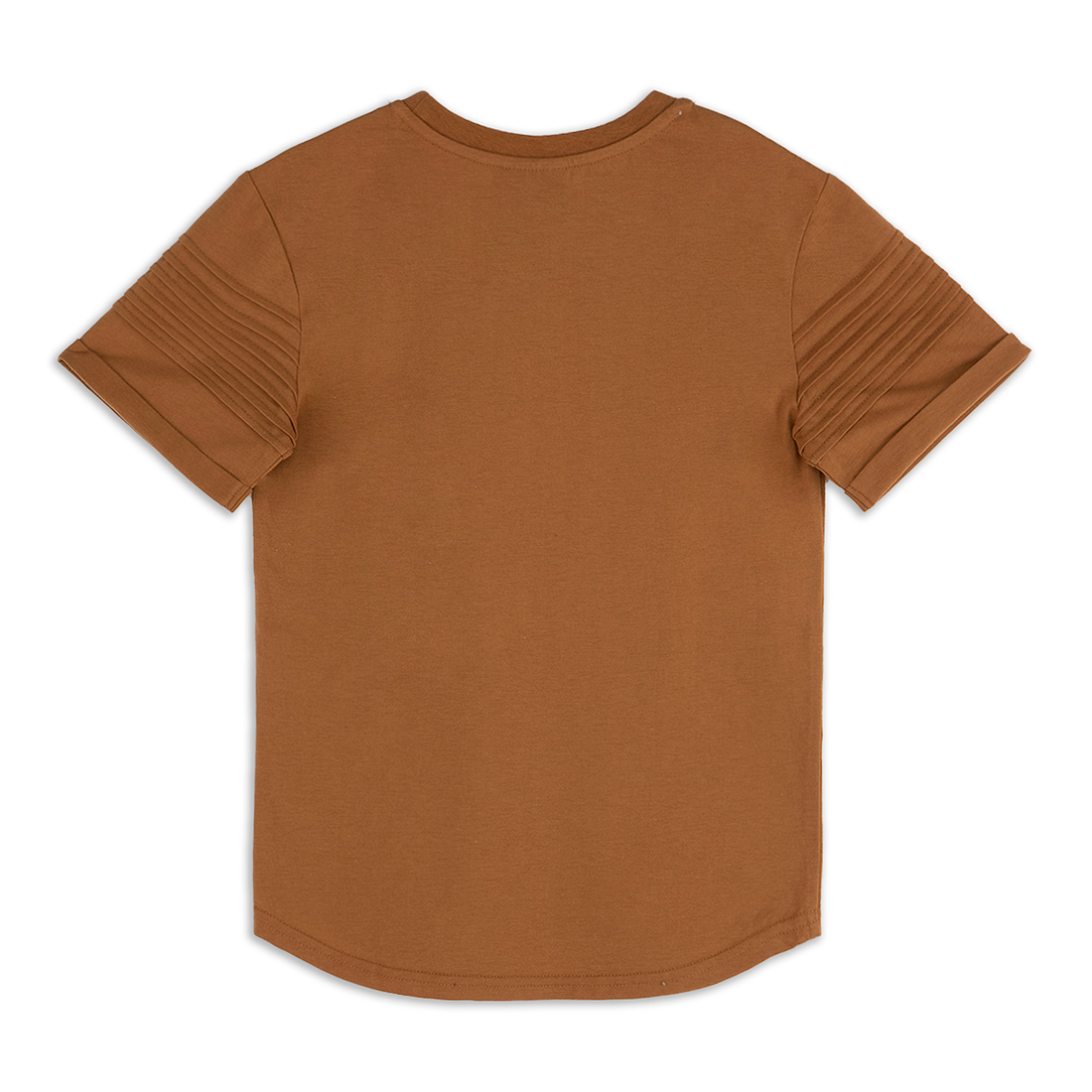 Emboss pintuck styled t-shirt tobacco-TABACCO-2-3 YRS