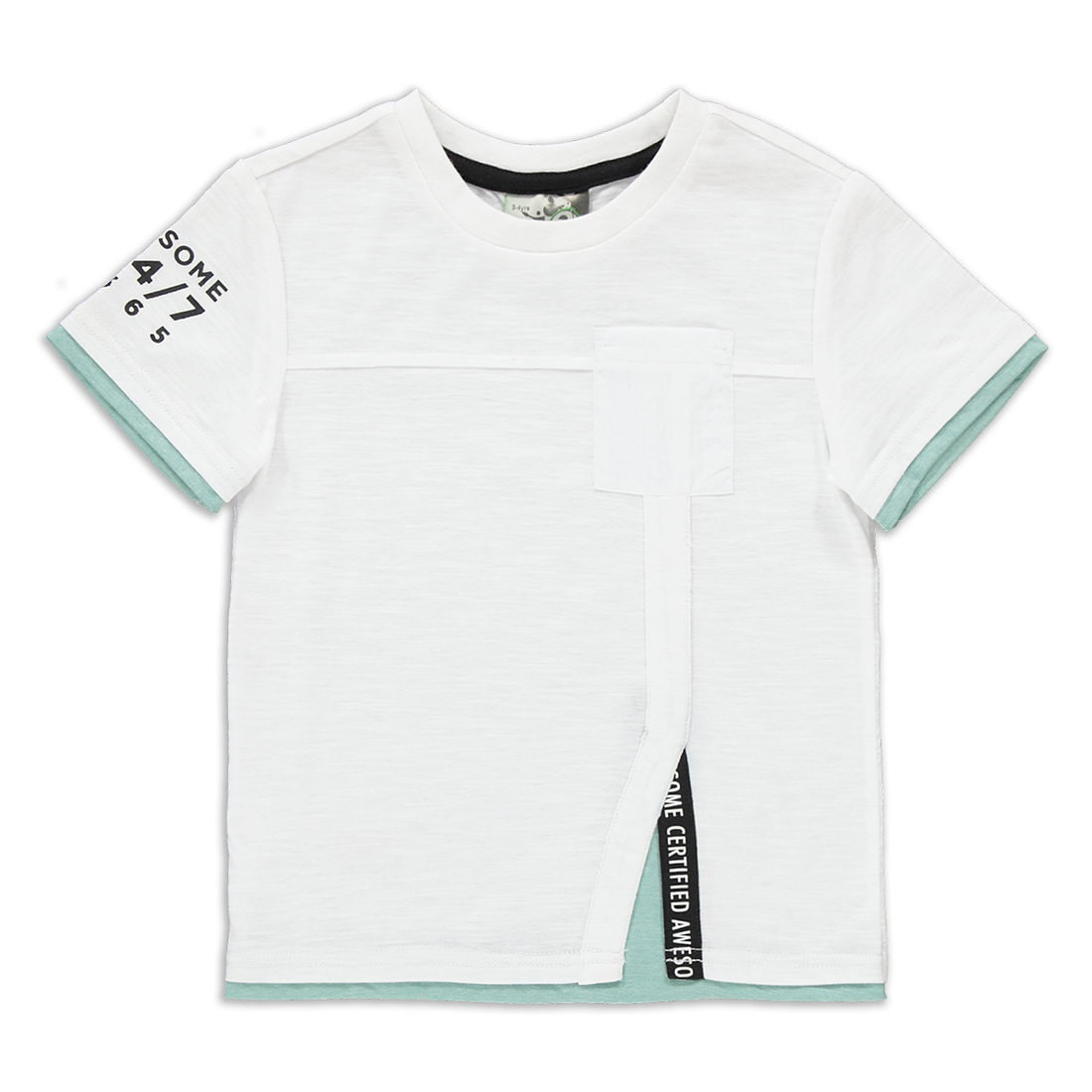 Sporty pocket styled t-shirt white-WHITE-2-3 YRS