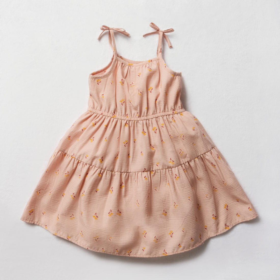 Floral Strappy Tiered Dress Dusty Pink-DUSTY PINK-2-3 YRS