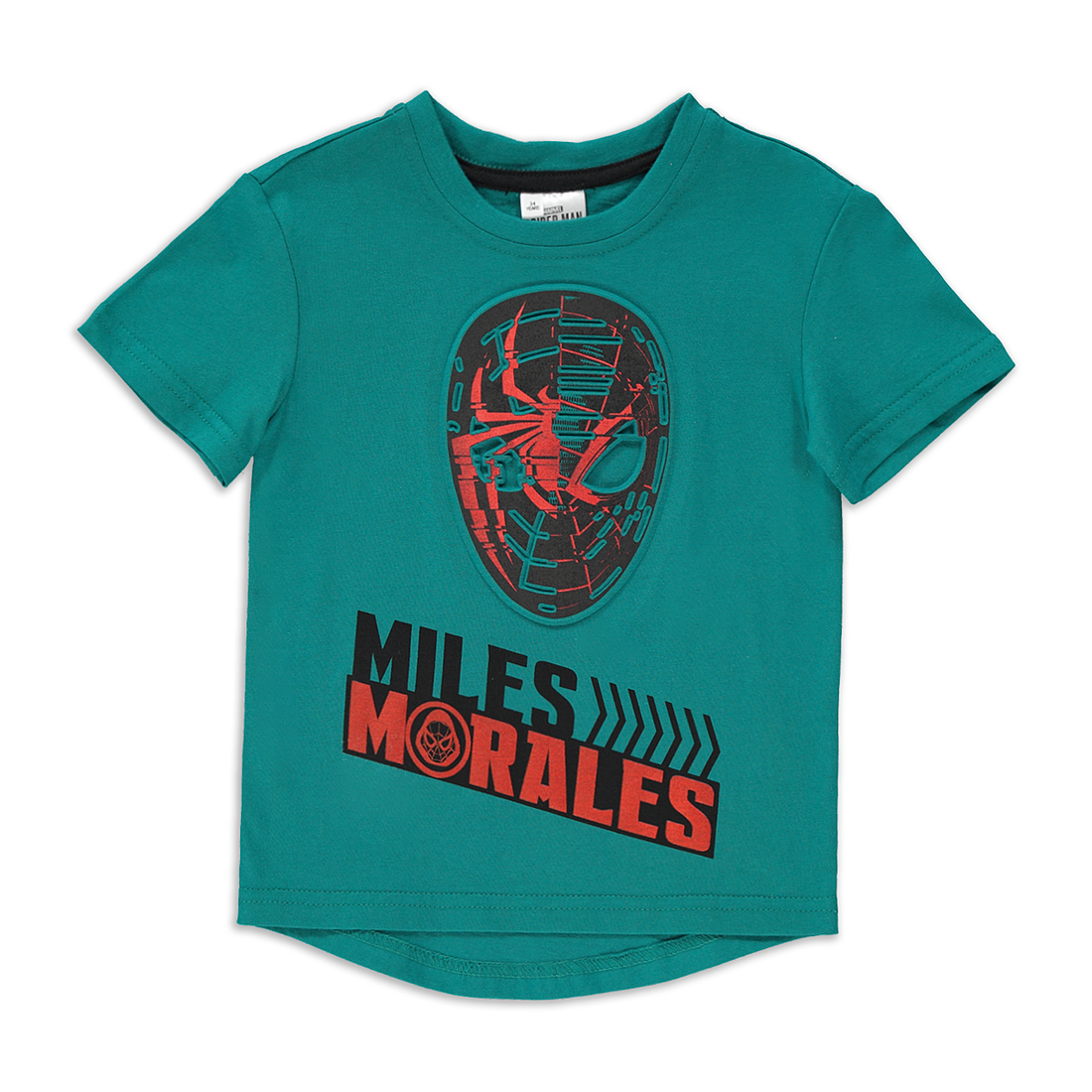 Spiderman emboss applique and print  t-shirt teal-TEAL-2-3 YRS