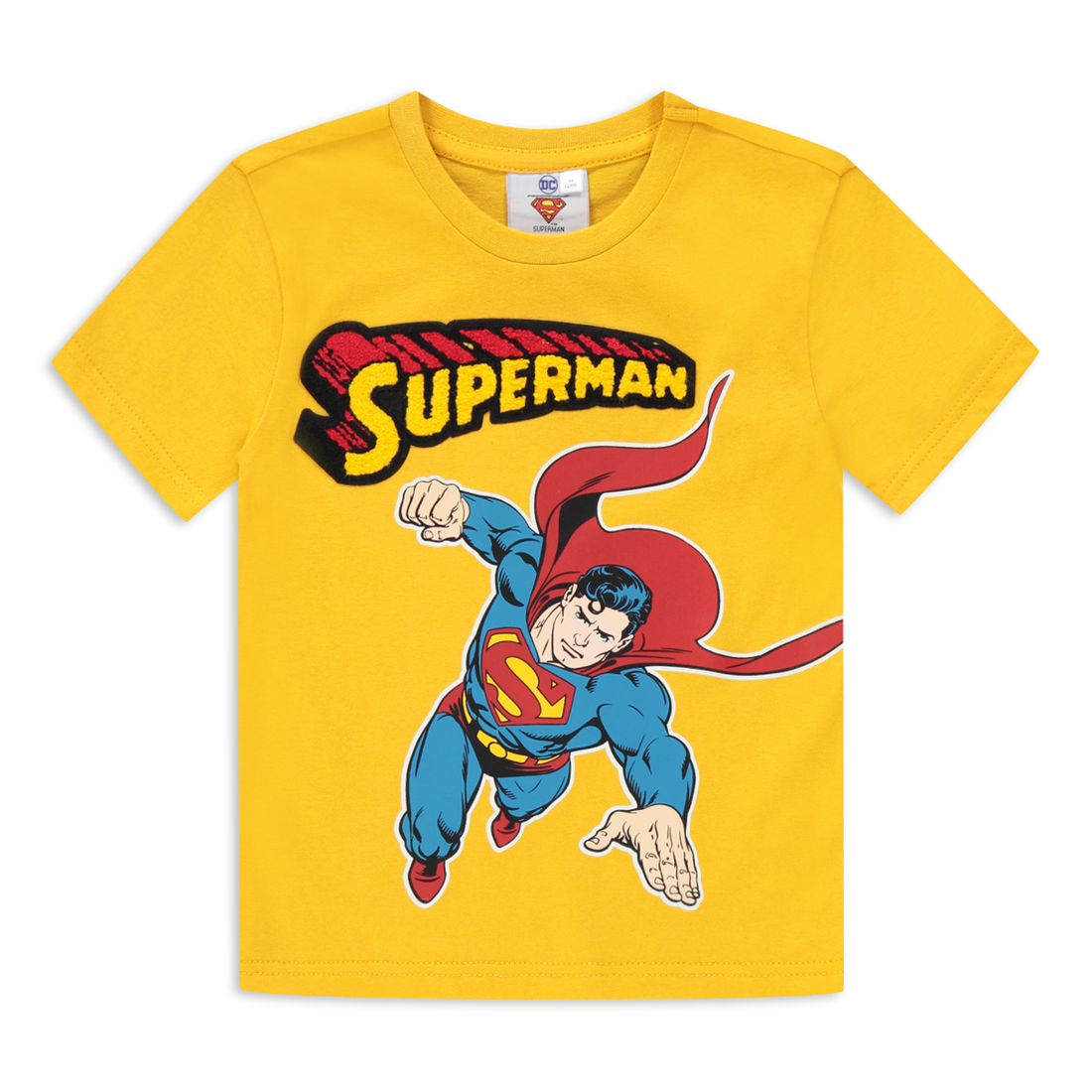 SUPERMAN TOWELLING T-SHIRT YELLOW-YELLOW-2-3 YRS