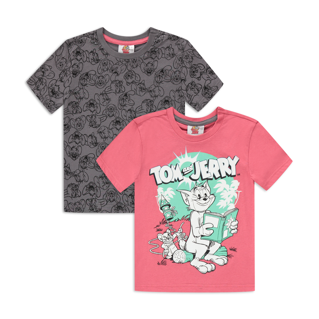 TOM AND JERRY 2 PACK T-SHIRTS DUSTY PINK-DUSTY PINK-2-3 YRS