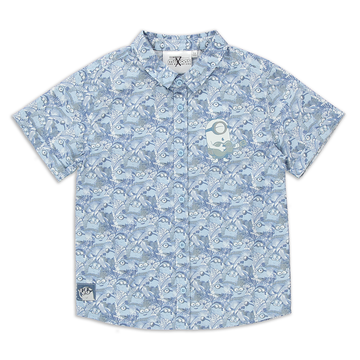 Minion print poplin shirt blue-MID BLUE-2-3 YRS