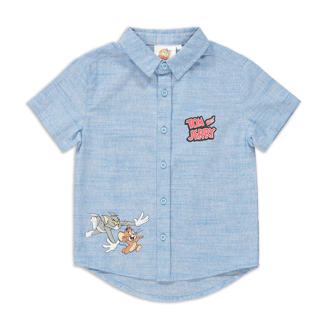 Tom and Jerry linen shirt light blue-LIGHT BLUE-2-3 YRS