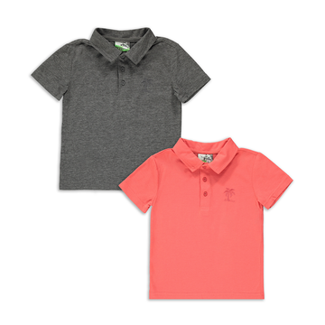 2 Pack golfers charcoal and coral-CHARCOAL-2-3 YRS