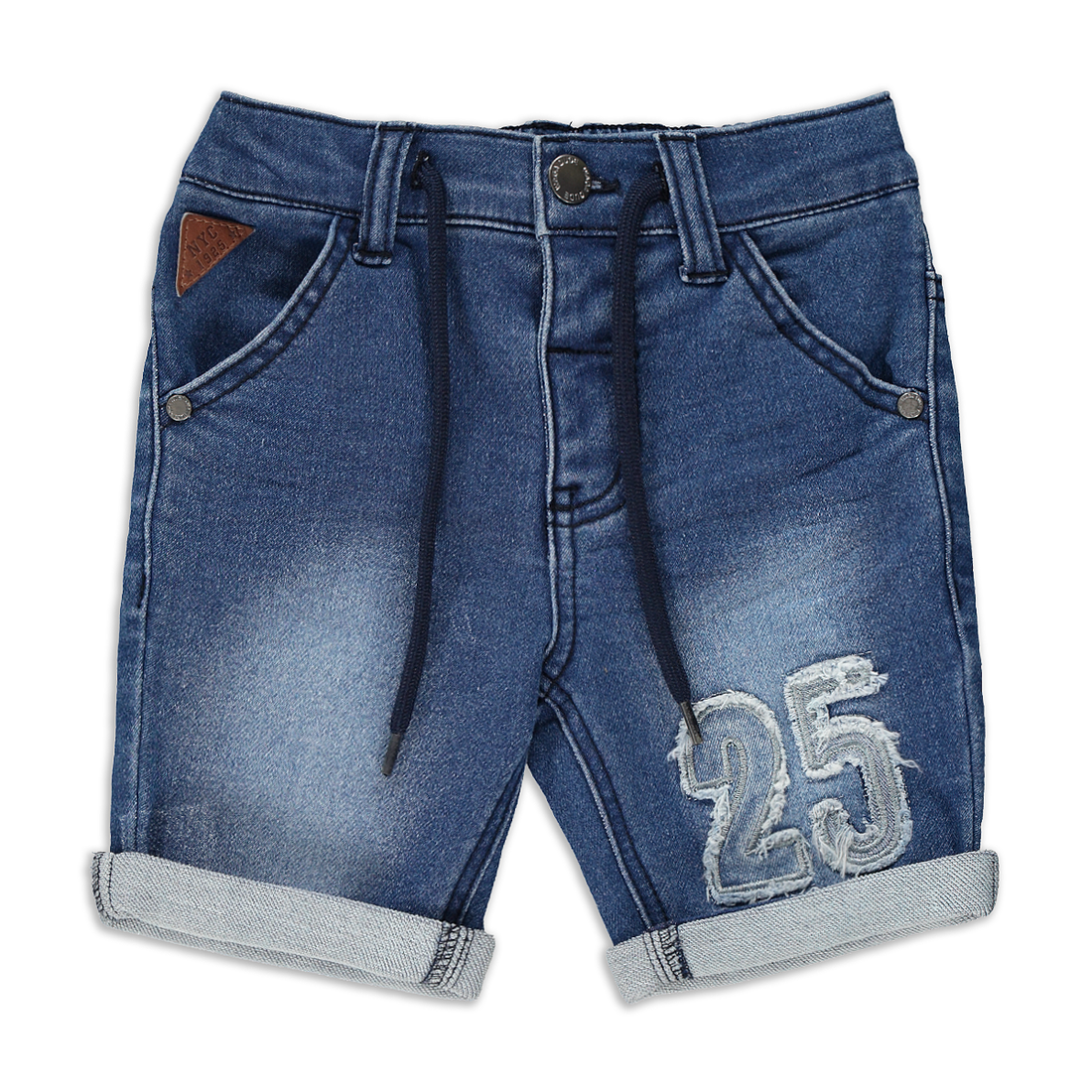 knit denim applique shorts mid blue-MID BLUE-2-3 YRS