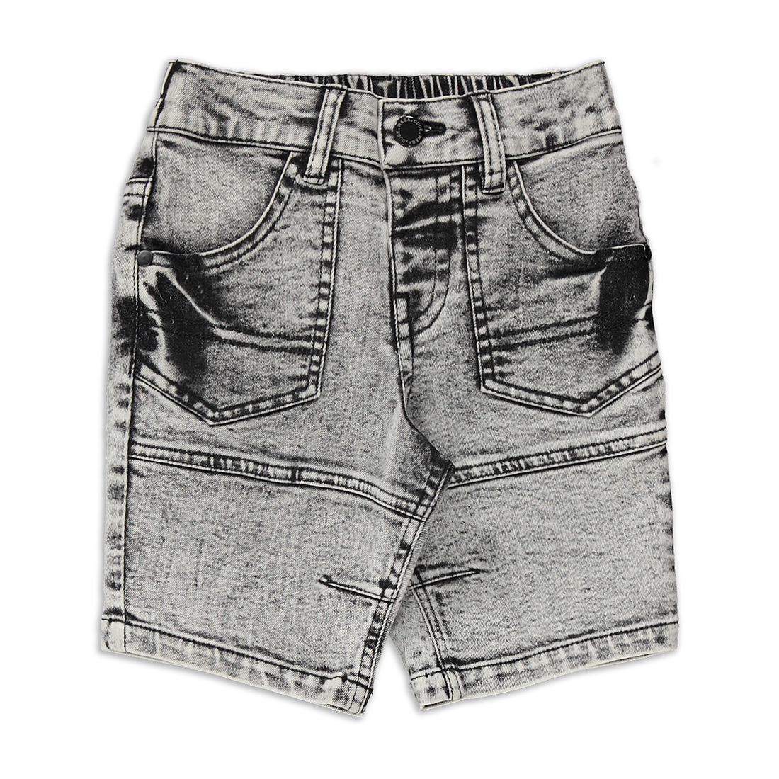 Cutline styled denim  shorts grey-GREY-2-3 YRS