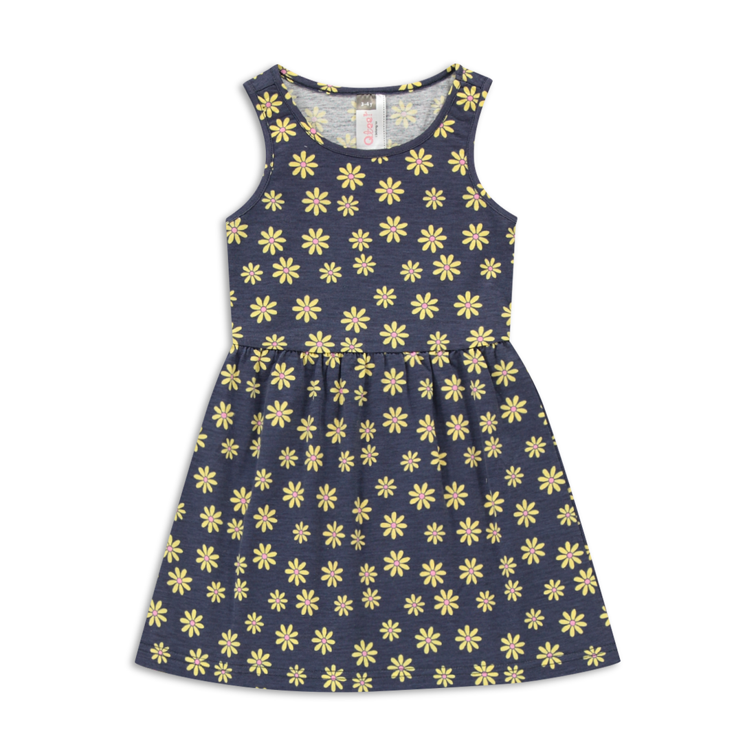 2 PACK Dresses Daisy Navy and Yellow-BUTTER-3-4 YRS