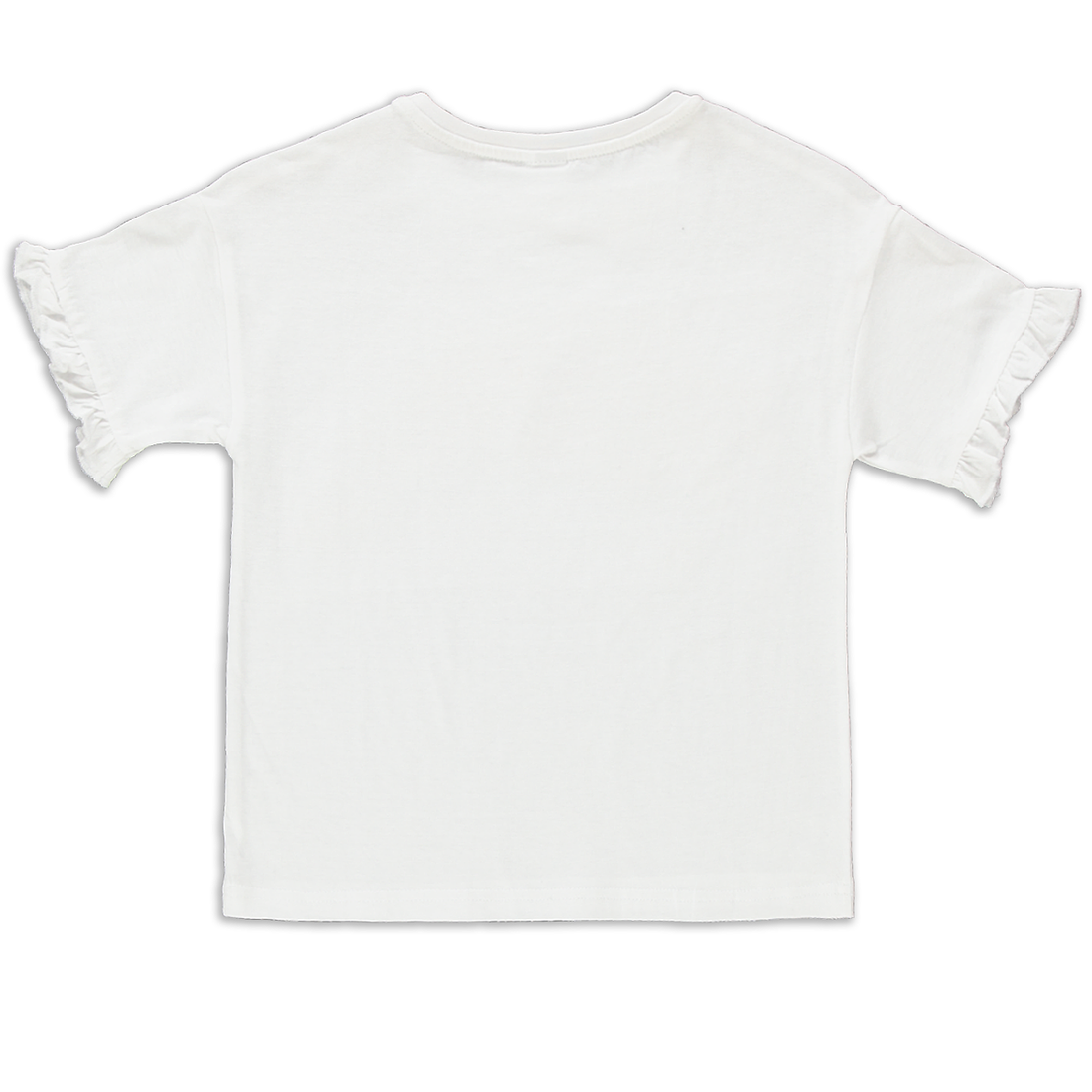 Frill sleeve rainbow sequin tshirt white-WHITE-2-3 YRS