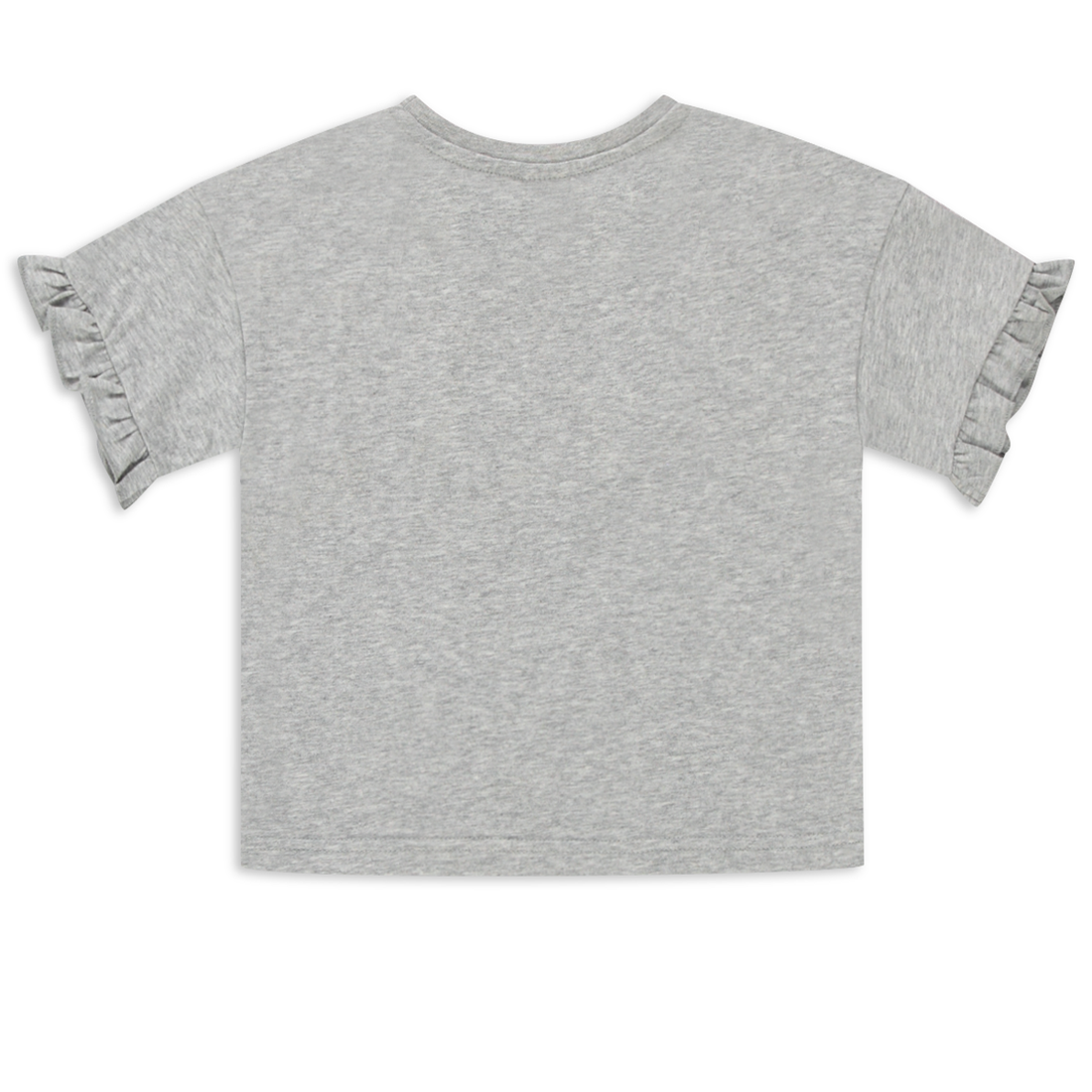 Frill sleeve diamond sequin tshirt grey melange-GREY MELANGE-2-3 YRS