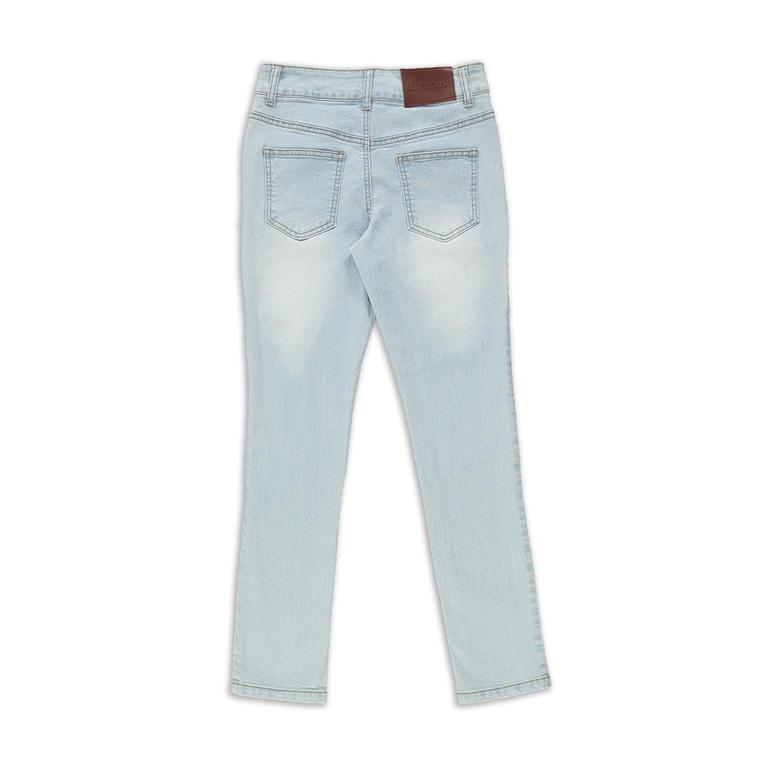 Pintuck skinny trouser styled denim bleach-LIGHT BLUE-9-10 YRS