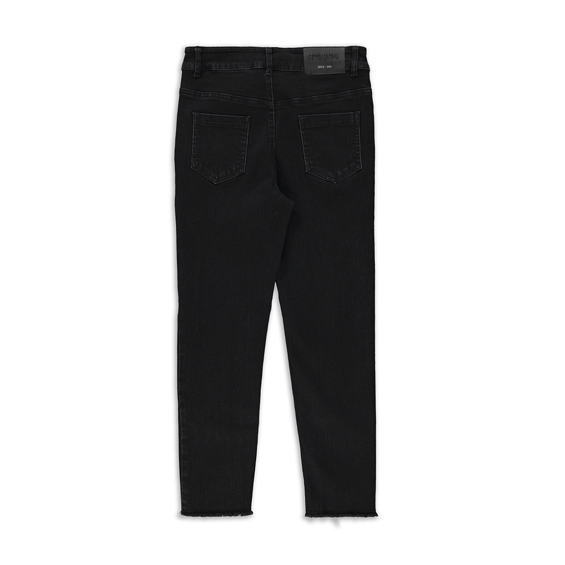 Ripped straight leg trouser styled denim dark grey-DARK GREY-9-10 YRS