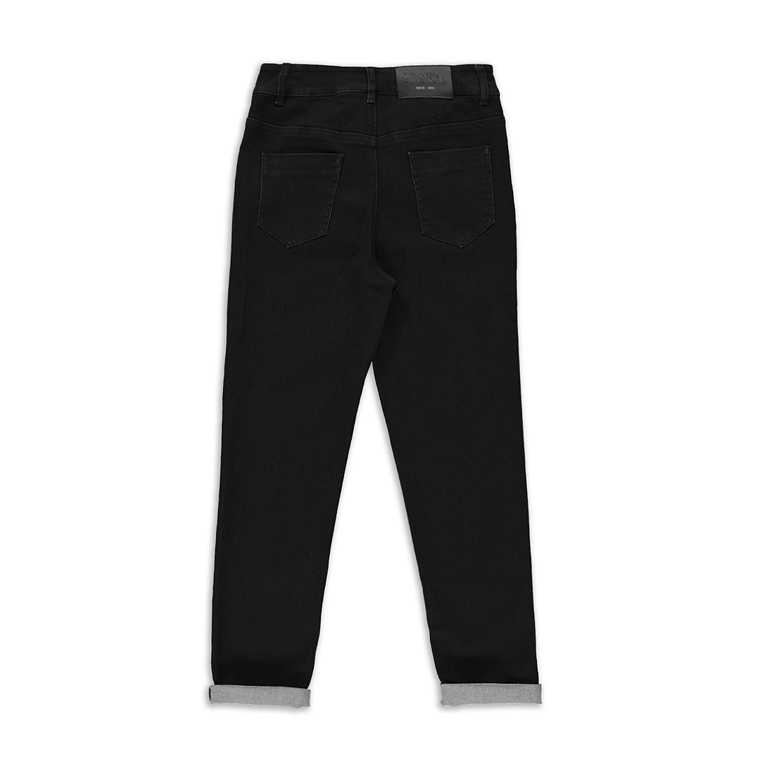 Ripped with zip tapered trouser styled denim black-BLACK-9-10 YRS