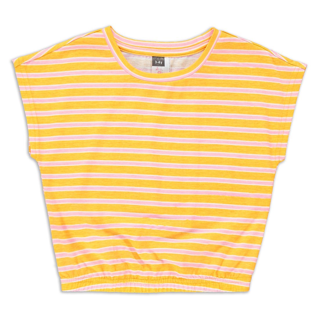 BUBBLE HEM TOP STRIPE RADIANT YELLOW-OCHRE-2-3 YRS