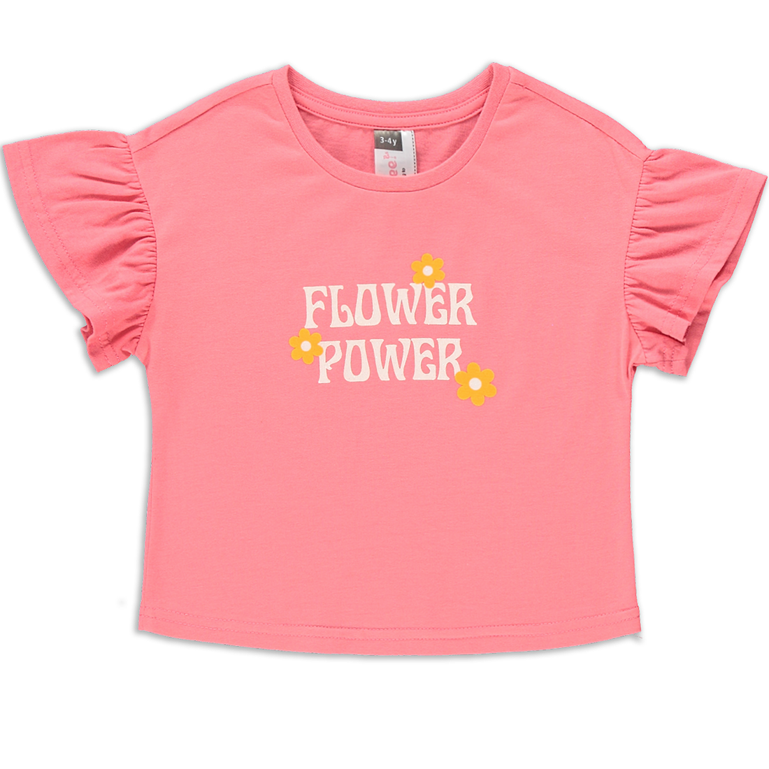 Frill Sleeve Top Slogan Coral-DUSTY PINK-2-3 YRS