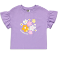 FRILL SLEEVE TOP FLOWERS PURPLE-LILAC-2-3 YRS