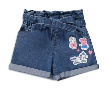 Peppa Pig denim shorts medium wash-MID BLUE-3-4 YRS