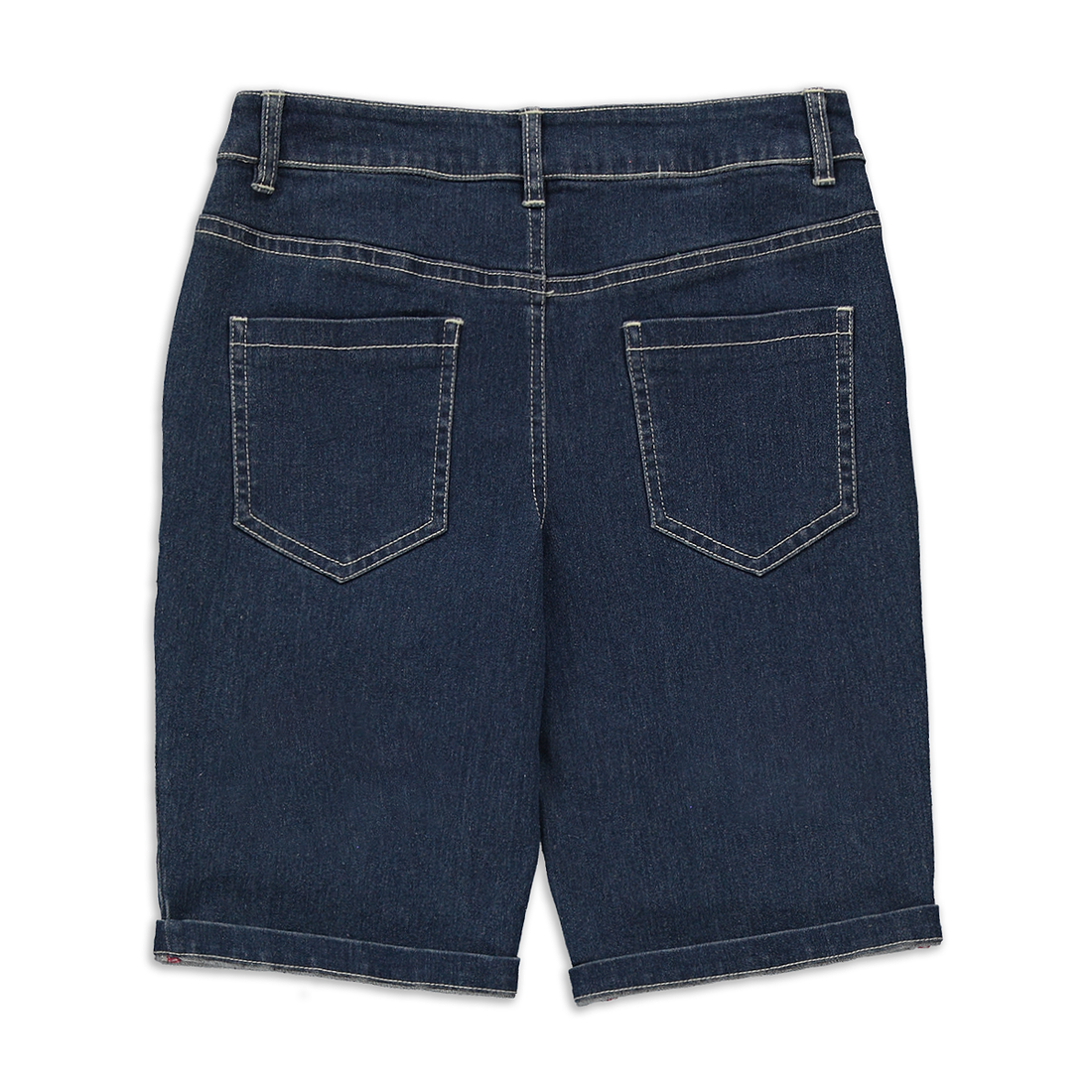 Cargo with cut lines short styled denim indigo-INDIGO-7-8 YRS