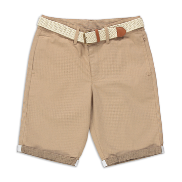 Belted jacquard styled woven short stone-STONE-7-8 YRS