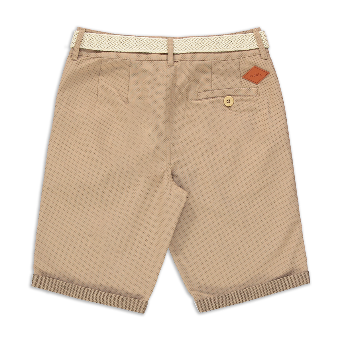 Belted jacquard styled woven short stone-STONE-7-8 YRS (1)