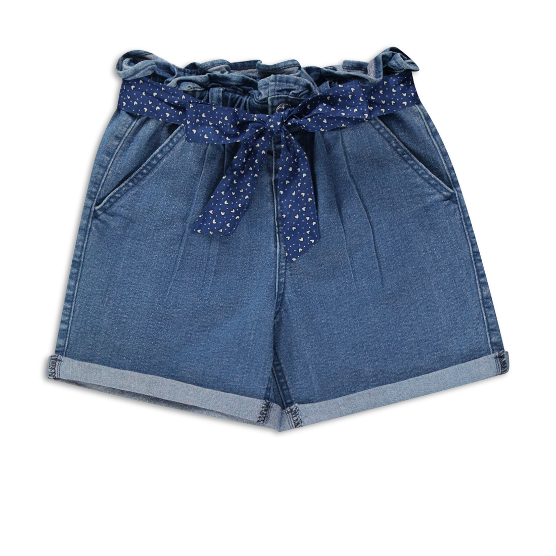 BELTED DENIM SHORTS INDIGO-INDIGO-3-4 YRS