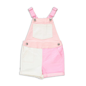 DUNGAREE COLOURBLOCK DUSTY PINK-DUSTY PINK-3-4 YRS