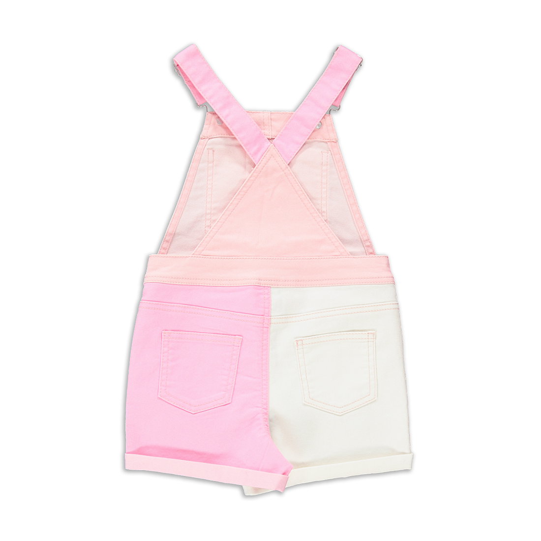 DUNGAREE COLOURBLOCK DUSTY PINK-DUSTY PINK-3-4 YRS