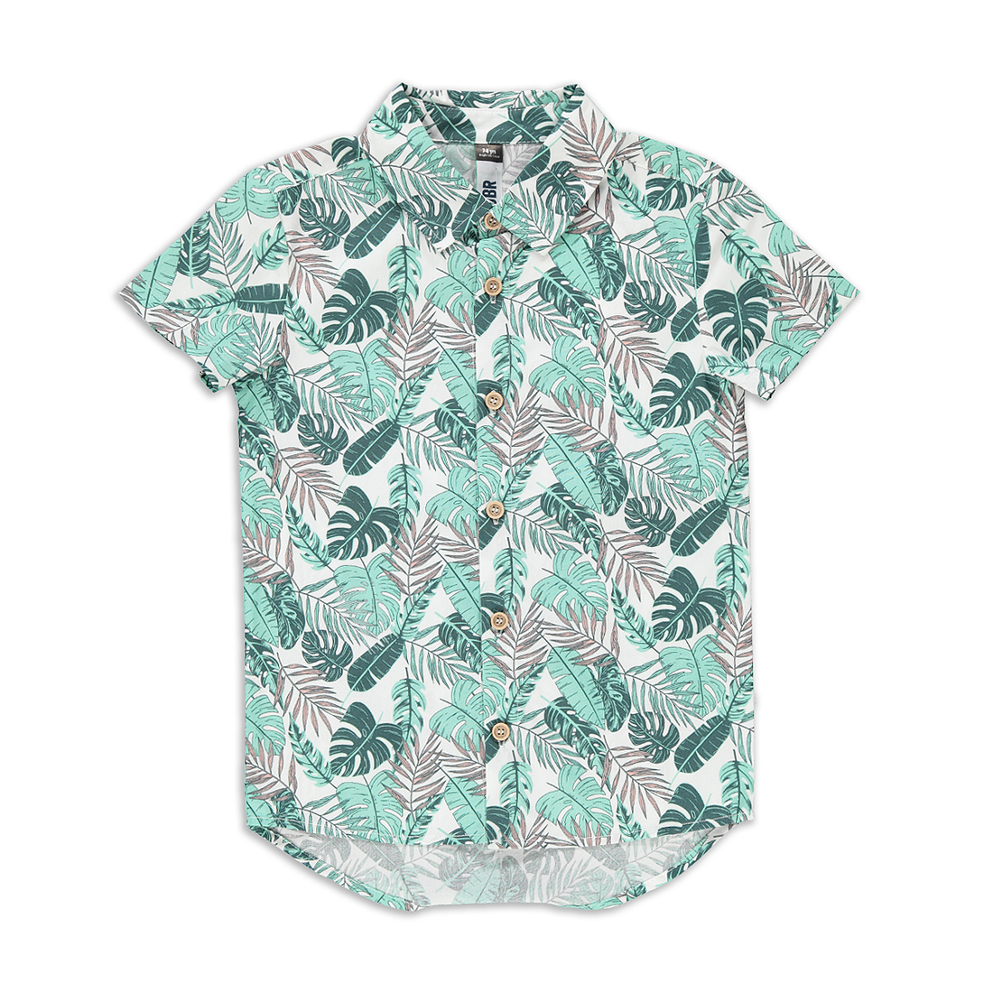 Woven tropical shirt and short set sage-SAGE-7-8 YRS