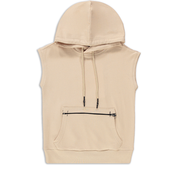 Hooded sleeveless tracktop fashion stone-STONE-7-8 YRS