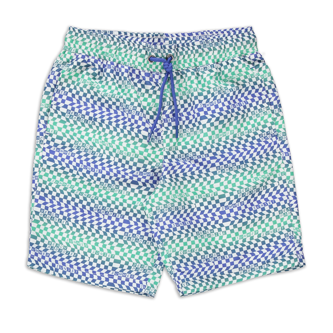 Check board AOP swim short blue-LIGHT BLUE-7-8 YRS