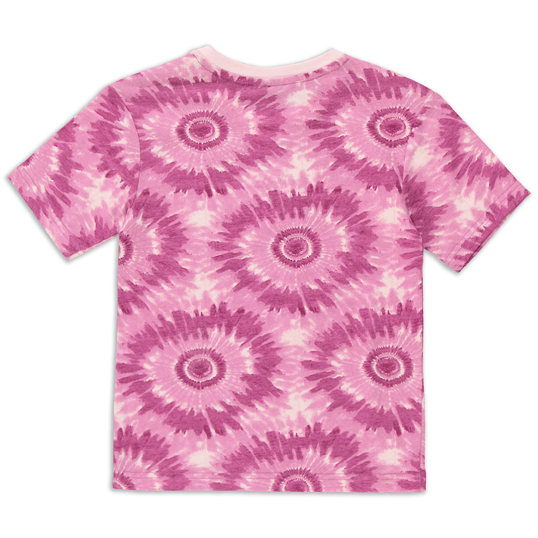 Crew neck tie dye  printed t-shirt pink-MID PINK-7-8 YRS