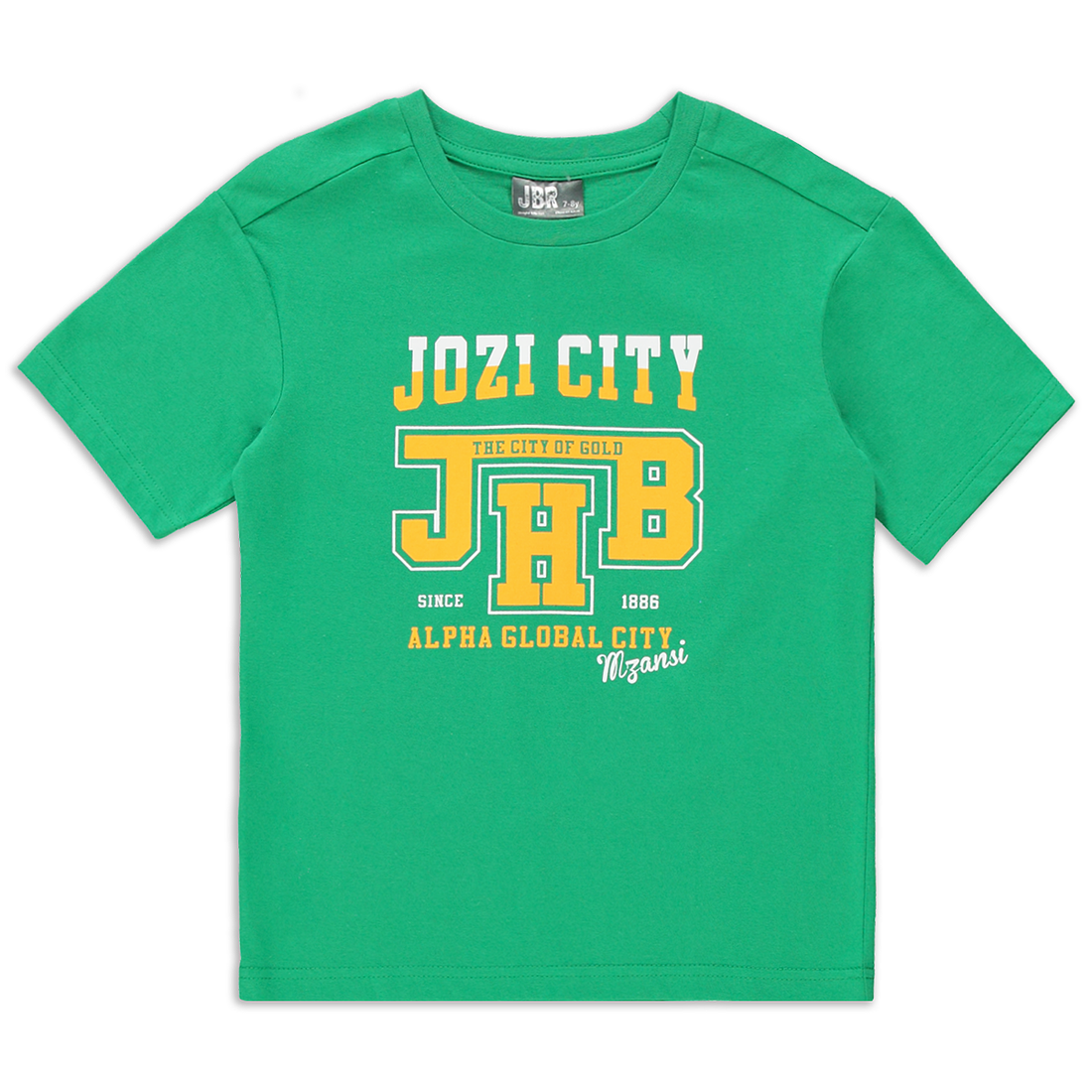 Crew neck slogan  printed t-shirt green-GREEN-7-8 YRS