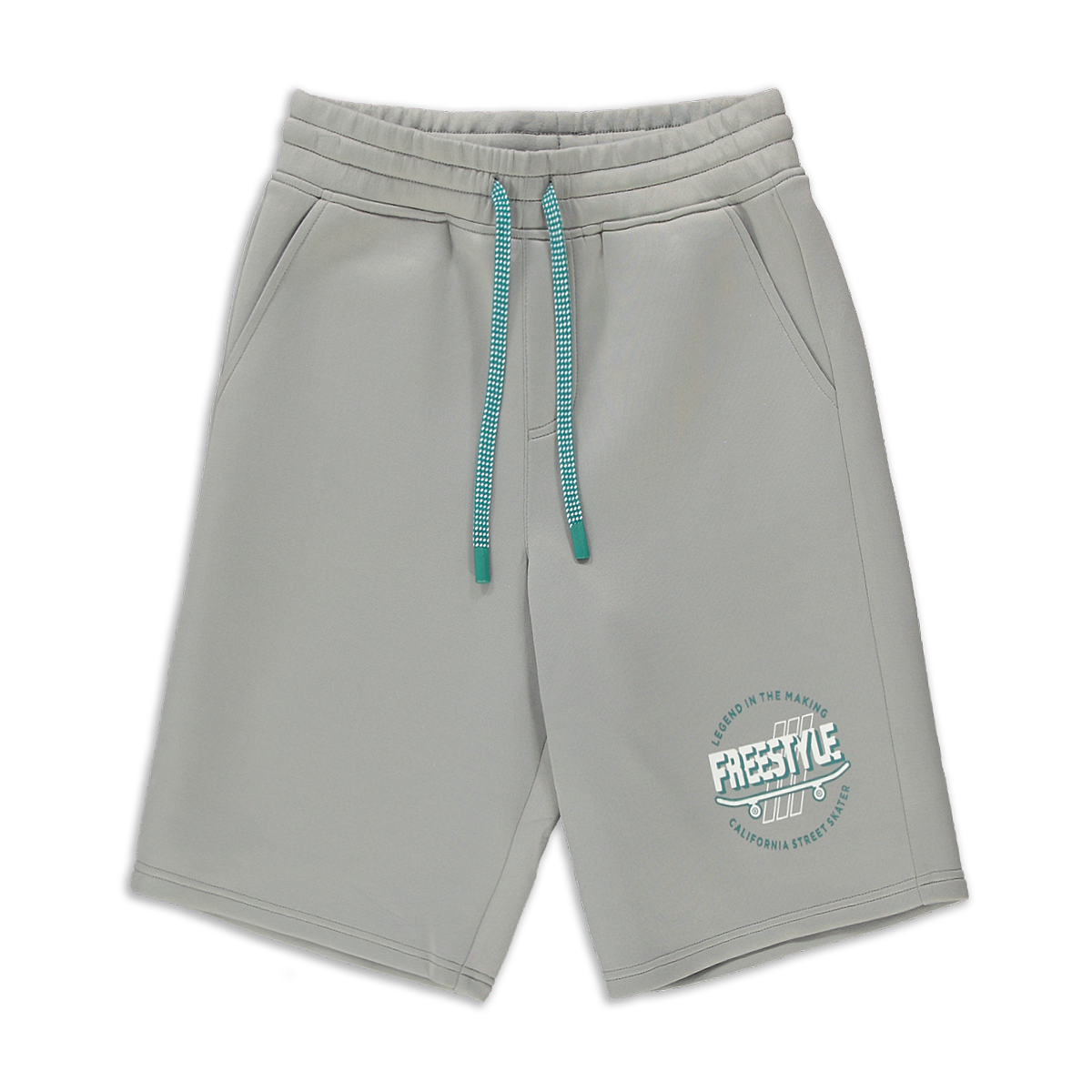 Scuba fashion knit short grey-LIGHT GREY-12-13 YRS