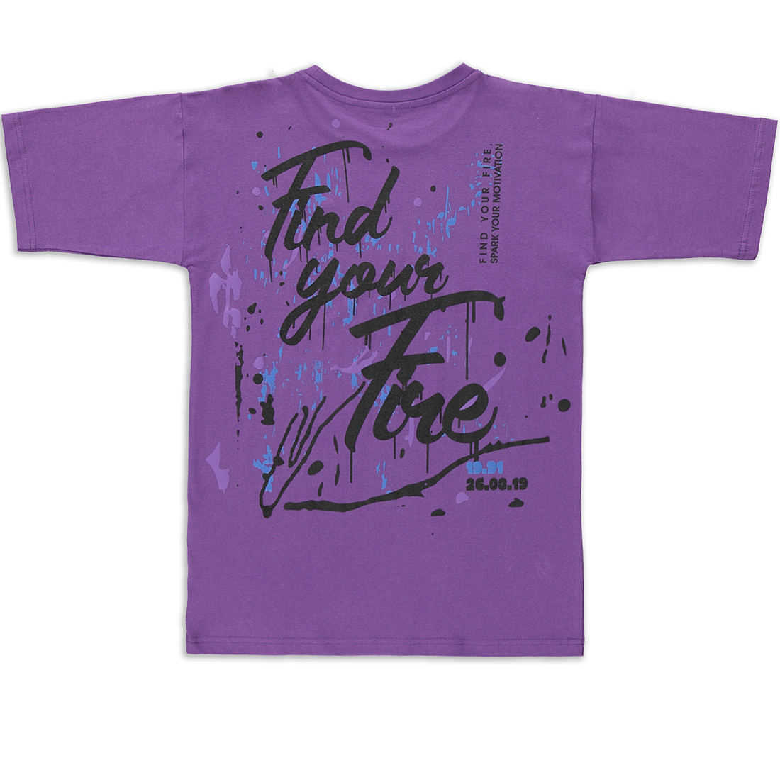 Oversized front and back printed t-shirt fashion p-GRAPE-7-8 YRS