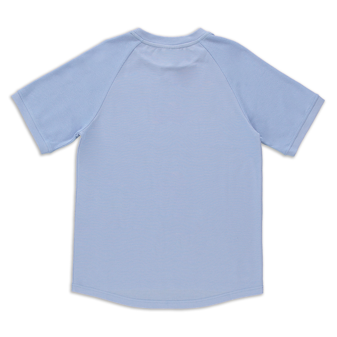 Crew neck pique and waffle t-shirt fashion blue-PERIWINKLE-7-8 YRS