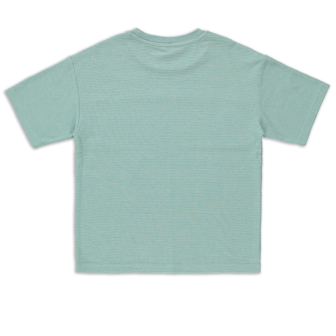 Oversized waffle t-shirt fashion blue-AQUA-7-8 YRS