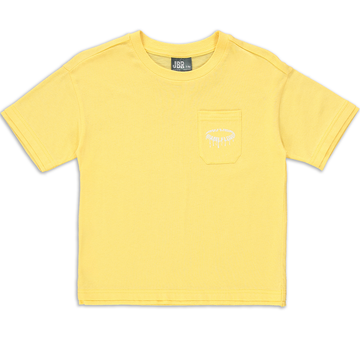 Peekout crew neck t-shirt fashion yellow-BUTTER-7-8 YRS