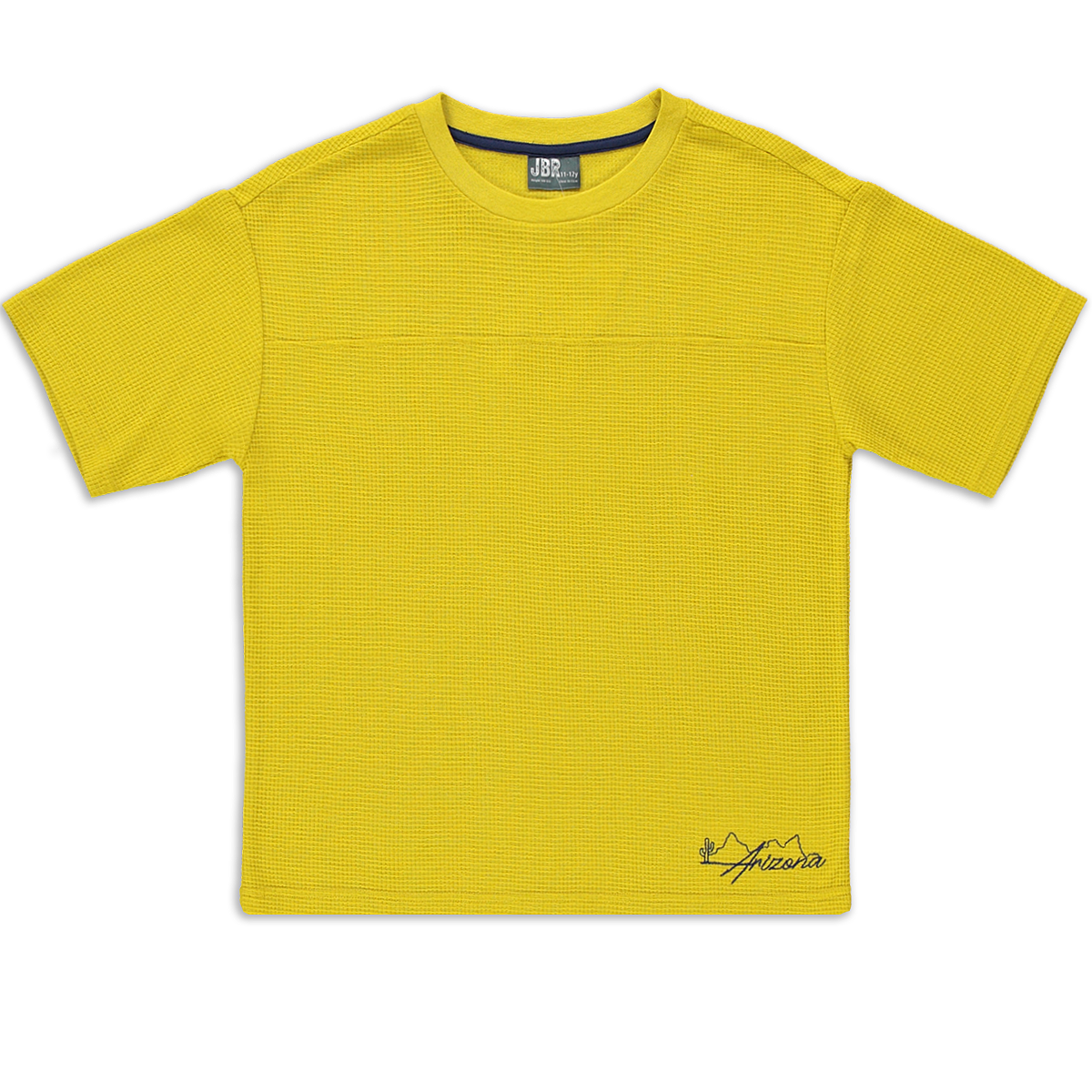 Oversized waffle t-shirt fashion ochre-OCHRE-7-8 YRS