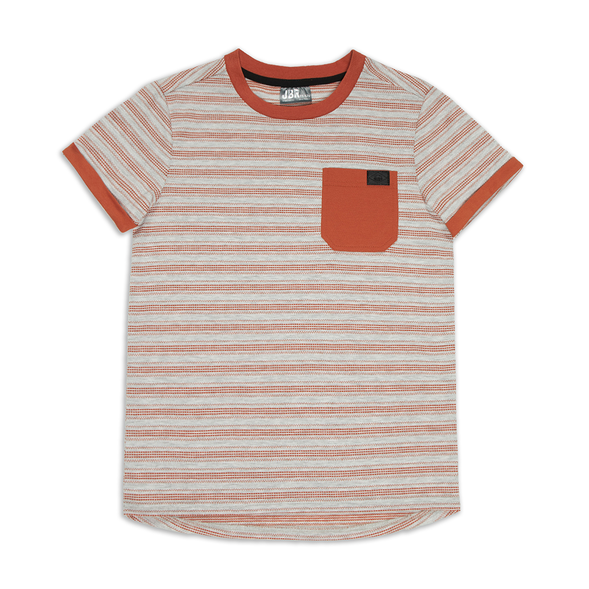 Jacquard pocket t-shirt plain fashion orange-ASSORTED-7-8 YRS