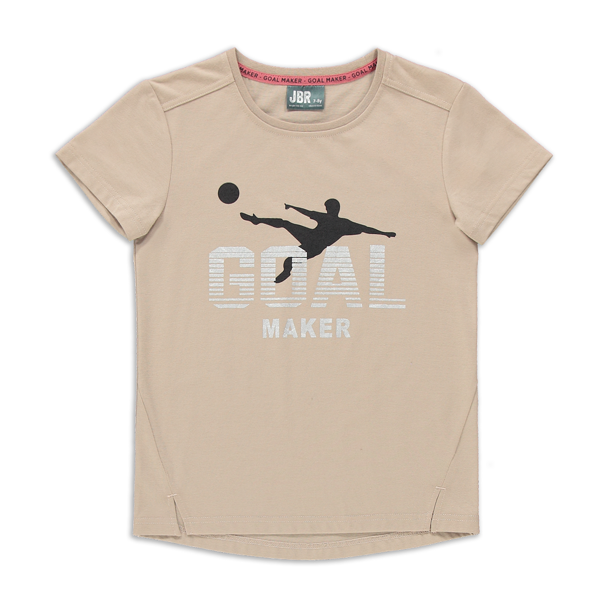 Soccer printed splice hem t-shirt fashion stone-STONE-7-8 YRS