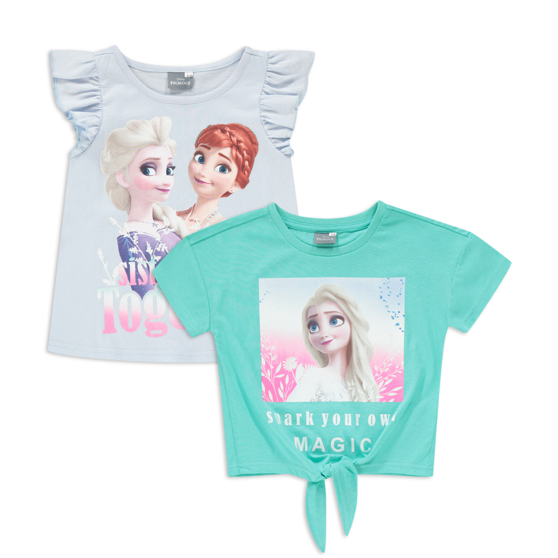 Frozen 2 pack Tshirt blue-TURQUOISE-3-4 YRS