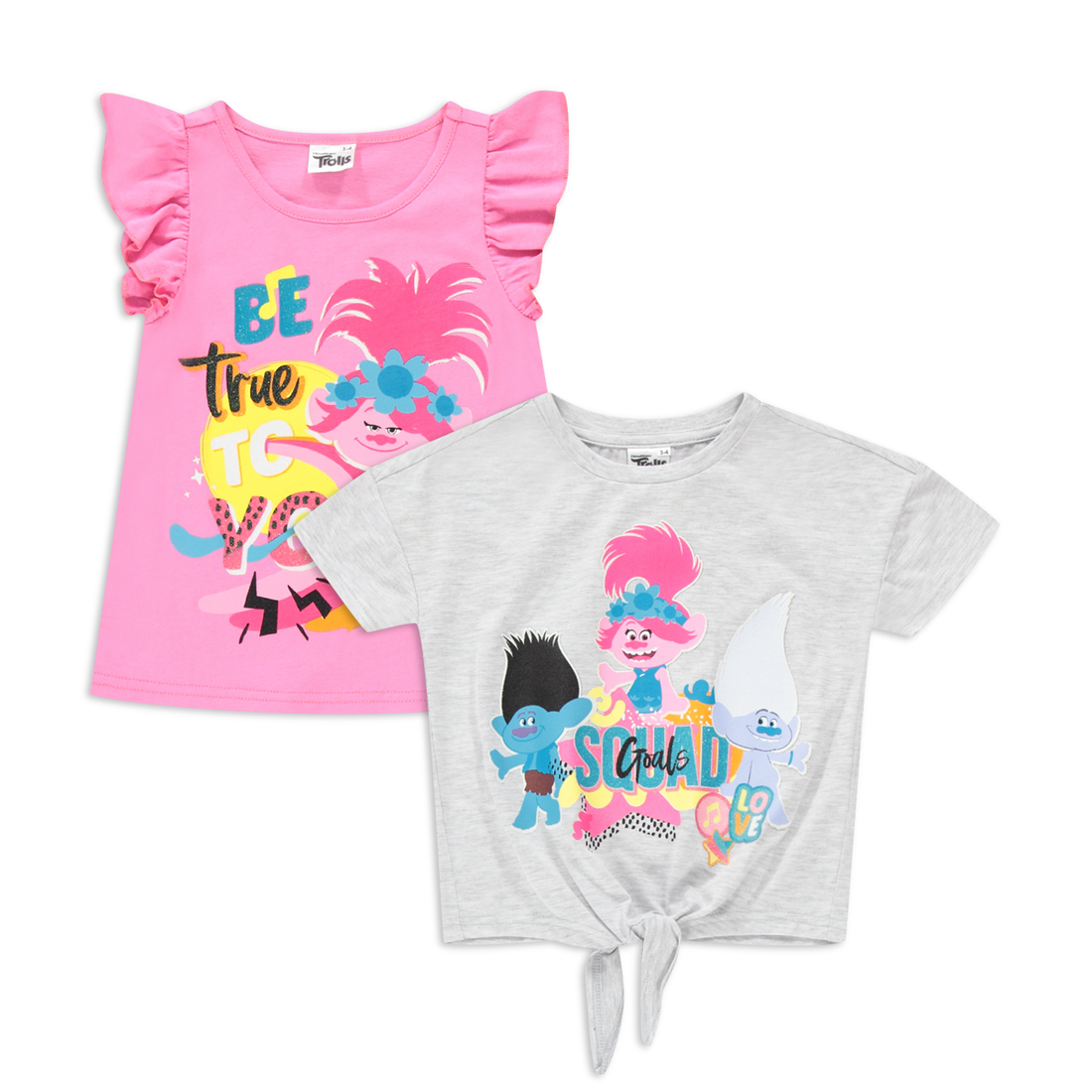 Trolls 2 pack T-shirt pink-MID PINK-3-4 YRS