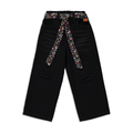 Extreme Wide Leg Pink Belt Black Wash-BLACK-3-4 YRS