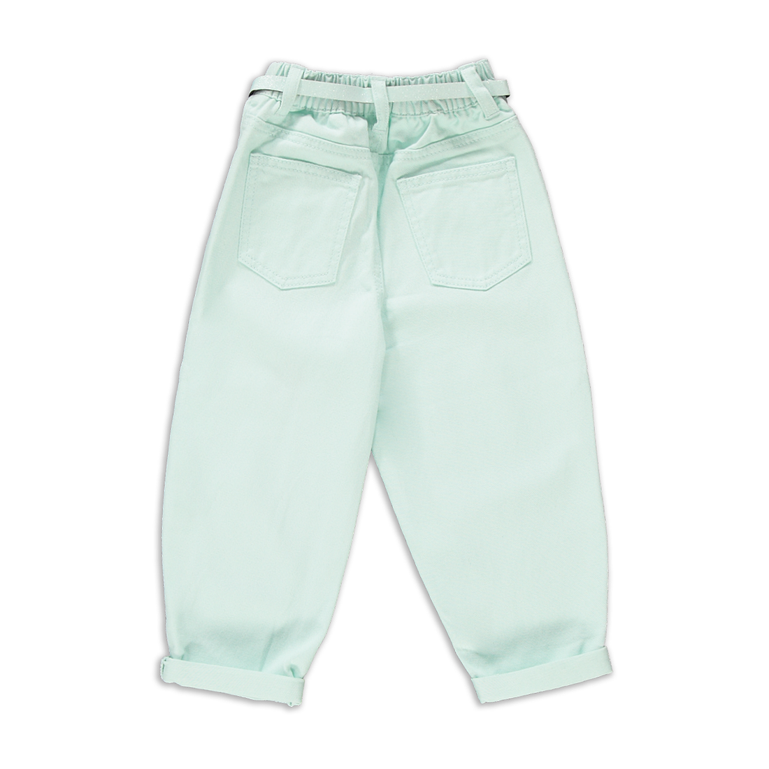 Slouchy Gold Belt Fatigue Wash-AQUA-3-4 YRS