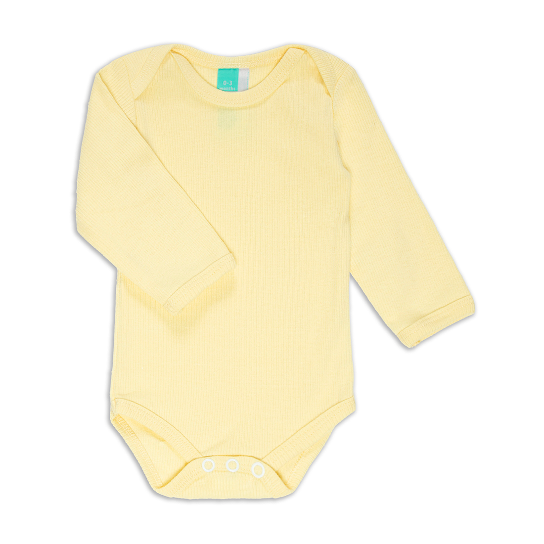 PALE BANANA RIB LS SINGLE BODYVEST-YELLOW-0-3 MTHS