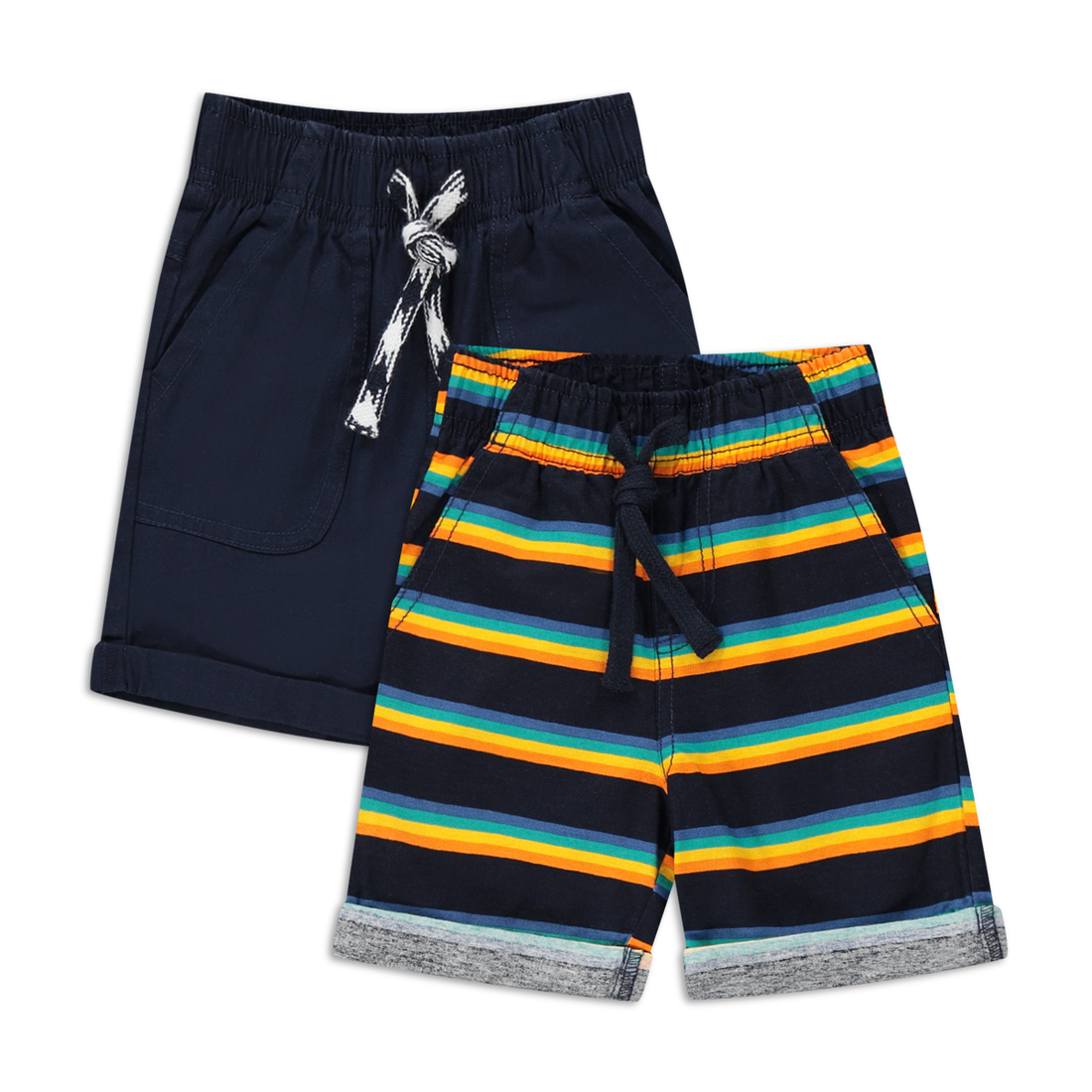 2 Pack woven shorts multi stripe-ASSORTED-6-12 MTHS